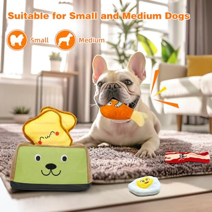 Hide and Seek Dog Toys, Squeaky Interactive Puzzle Dog Toys for Boredom and Stimulation, Dog Enrichment Toys for Small and Medium Dogs - Toaster - style: H-Toaster