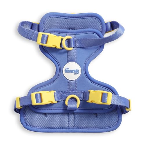 HNS1001C Arlo Small Adjustable Soft Padded No Pull Pet Harness with 3 Buckles and 3 Leash Clips, Curaçao - color: Dark Blue, size: Small (Chest: 14 - 22")