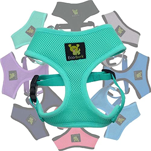 EcoBark Dog Harness - Eco-Friendly Max Comfort Harnesses - Luxurious Soft Mesh Halter - Over the Head Harness Vest- No Pull and No Choke for Puppy, Toy Breeds & Small Dogs (Medium, Mint Turquoise) - color: Mint Turquoise
