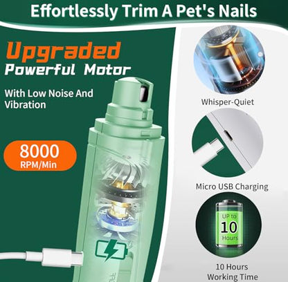 CATPICK 2-in-1 Cat Nail Clippers & Dog Nail Clippers Trimmers for Large Medium Small Dogs Cats Claw Trimmer Quick Sensor and Safety Guard USB Rechargeable with 2 LED Lights Dogs Nail Trimmer - color: Blue 2th Generation