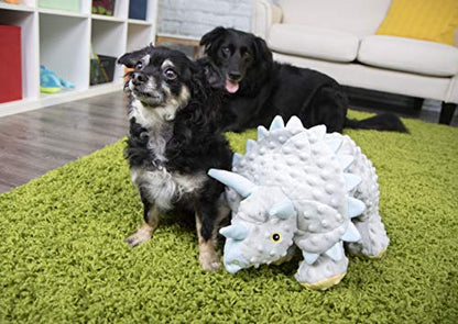 goDog Dinos Frills Squeaky Plush Dog Toy, Chew Guard Technology - Gray, Extra Large - color: Dinos Frills (Gray), size: X-Large