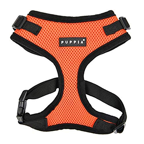 Puppia Authentic RiteFit Harness with Adjustable Neck, Orange, Small - color: Orange, size: Small