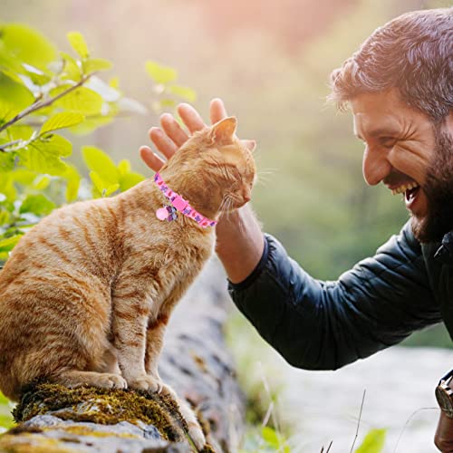 Breakaway Cat Collars with Bell & Cute Pendants, 3 Pack Safety Buckle Kitten Collars, Adjustable Pet Collar Ideal for Girl Boy Cats Puppy - color: Style A - Vitality