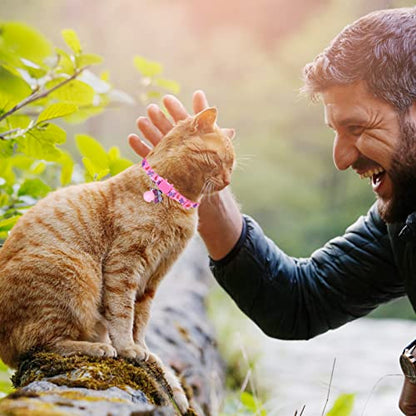 Breakaway Cat Collars with Bell & Cute Pendants, 3 Pack Safety Buckle Kitten Collars, Adjustable Pet Collar Ideal for Girl Boy Cats Puppy - color: Style A - Vitality
