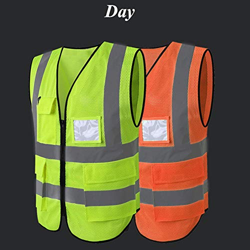 HYCOPROT High Visibility Mesh Safety Reflective Vest with Pockets and Zipper, Meets ANSI/ISEA Standards - color: Yellow, size: 4X-Large