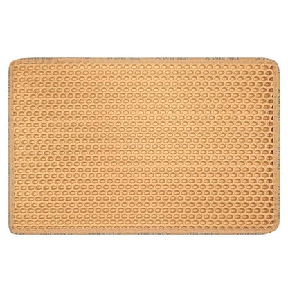 Cat Litter Mat, 21 x 14 Inch, Honeycomb Double Layer Design Cat Litter Box Mat, Washable Non-Slip, Waterproof Urine Proof Cat Litter Catcher Mat, Easy Clean Scatter Control, Yellow - color: Yellow