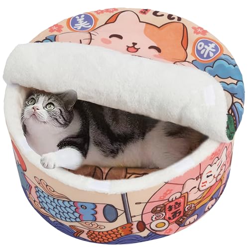 寵幸 Ramen Noodle Dog & Cat Bed,Keep Warm and Super Soft Creative Pet Nest for Indoor Cats,Removable Washable Cushion for Small Medium Large Dogs and Cats - color: orange, size: 15.7"L x 15.7"W x 7.9"Th