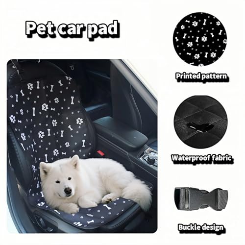 Waterproof Pet Car Seat Cover for Dogs&Cats,Non-Slip Oxford Fabric Hammock,Easy Clean Travel Mat for Front & Back Seat, Adjustable Buckle Design,19.29x17.3 Inch,Heavy Duty Dog Car Seat Protector