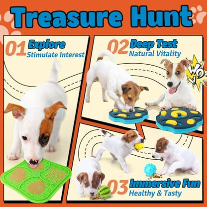 Forfon 9 Pack All-Around Dog Puzzle Toy Set -Mentally Stimulating Dog Enrichment Toys for Small to Medium Smart Dogs, Includes Dog Lick Mat with Suction Cups - color: All-Around Dog Puzzle Toys