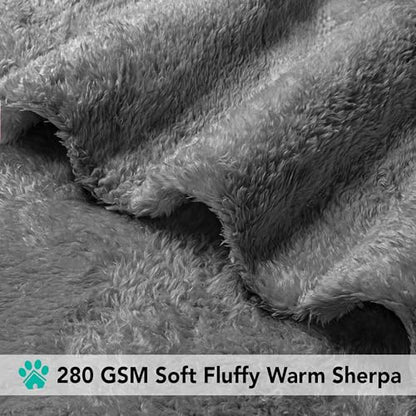 PETAMI Fluffy Fleece CAT and Dog Throw Blanket, Gray, X-Large - color: Gray, size: X-Large (60x80)