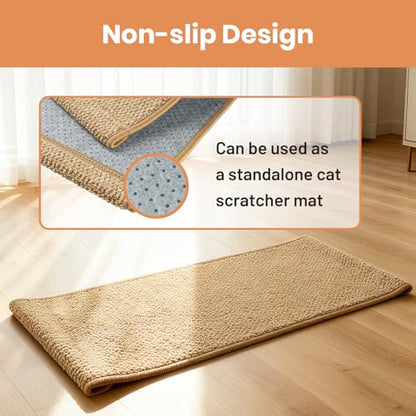 Ordora Large Cat Scratcher Mat: 31.5 X 14 Inch Upgrade Soft Sisal Horizontal Cat Floor Scratching Pad, Cat Scratching Rug Protect Furniture - size: Large mat