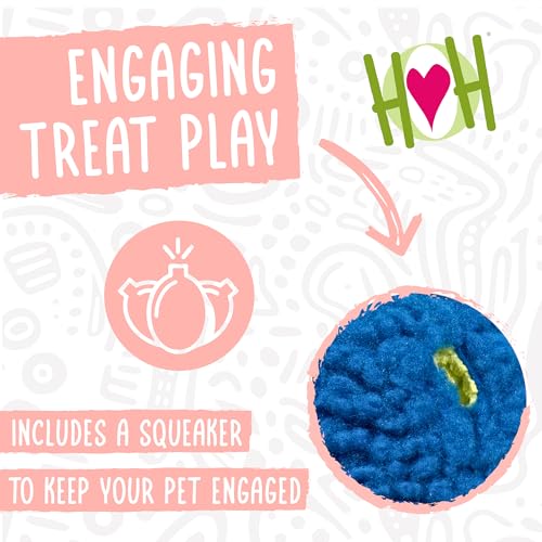 HuggleSnuffles HuggleFleece Treat Dispensing Ball - Interactive Enrichment Toys for Dogs, Dog Treat Dispenser Puzzle for Mental Stimulation & Boredom, Puppy Feeder Games to Keep Them Busy - Large (8") - size: Large, style: Treat Dispensing Ball