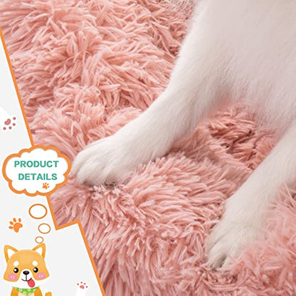 Calming Donut Dog Bed for Small to Medium Dogs & Cats - Plush Faux Fur Anti-Anxiety Pet Bed with Machine Washable Cover & Non-Slip Base - color: Pink, size: X-Small 15.7''