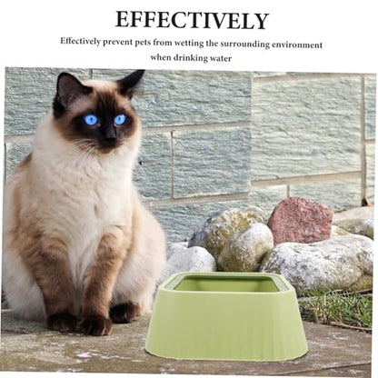 YARNOW Pet Water Bowl Floating Mechanism Spill Drinking Bowl for Small Pets Plastic Design Encourages Hydration Easy to - color: Green