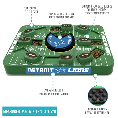 Pets First NFL Detroit Lions Large Puzzle Toy, Dog Puzzle Treat Toy, New Large Size, Interactive Dog Treat Toy, Dog Slow Feeding Toy - color: DETROIT LIONS, size: Large