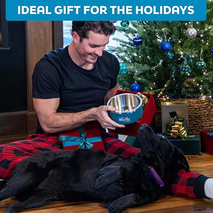 Master Pet Supply Stainless Steel Dog Bowls - 32 oz, Heavy Duty - Black Velvet, Double Wall Extra-Thick Insulated, Non-Slip Pet Water Bowl for Dogs, Cats & Pets, Anti Rust Metal, Dish Washer Safe - color: Black Velvet, size: 4 Cups (32 oz)