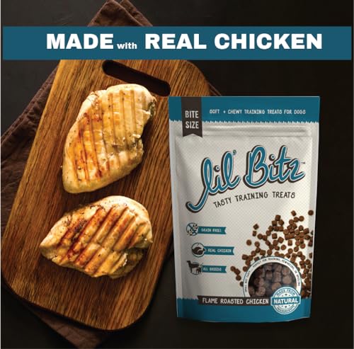 Soft & Chewy Training Treats for Dogs, Bite Size Reward Treats for Training & Positive Reinforcement, Grain Free Treats Made with Real Chicken, Flame Roasted Chicken Flavor, 3 Pack (4 oz Each) - size: 4 Ounce (Pack of 3)