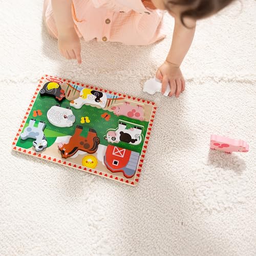 Melissa & Doug Farm Wooden Chunky Puzzle (8 pcs) - FSC Certified - style: Farm