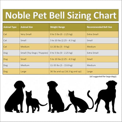 Noble Bells - Handmade in USA, Extra Loud Collar Bell for Cats and Dogs, Premium Brass and Nickel Silver - size: Medium