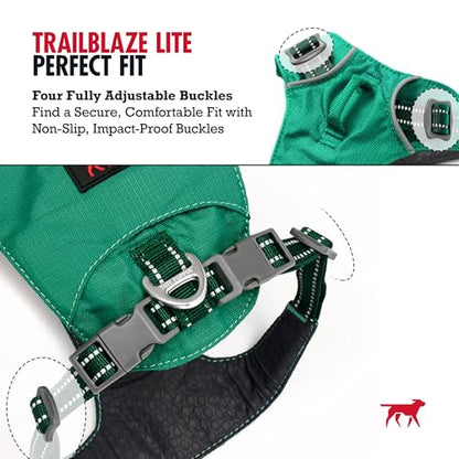 Tuff Pupper All-Day Wear Dog Harness | for Walking, Trail Running, Hiking | Front & Back Leash Clips | Reflective Trim | Easy On/Off Buckles | Lightweight Breathable | No Pull Design (Small, Teal) - color: Tropical Teal, size: Small