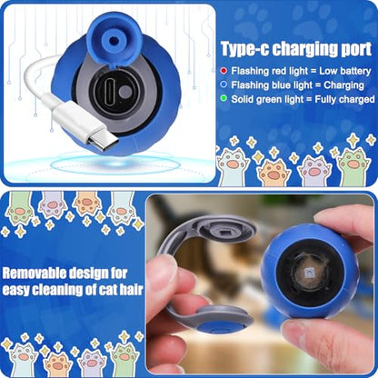 AIERSA Cat Toys for Bored Indoor Adult Cats, Speed Tail Cat Toy, Interactive Smart Cat Toys Balls, Automatic Moving Self Play Cat Toy with 3 Tails and 4 Springs (Blue)