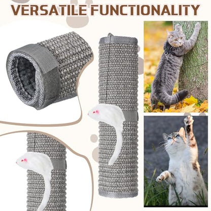 Dansydaisy 4 Pcs Sisal Cat Nail File Scratcher Wraps Around Scratching Pad 11 x 15 Inches Cat Scratch Mat Sisal Fabric Couch Scratch Protector Post Table Leg to Trim Pet Nails Protect Furniture