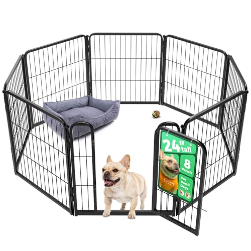 FXW Homeplus Unleashed Indoor Dog Playpen - Stress-Free and Safe Play, Heavy Duty 24 Inch 8 Panels Dog Pen for Puppy and Small Dogs, Black│Patented - color: Black, size: 24"H