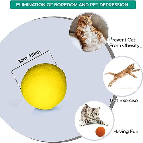 30 Pcs Soft Pom Pom Balls for Kittens with Cat Ball Launcher Toy, Interactive Plush Toy for Kitten Training and Play - Pet Products for Cats (3.0 CM with Bloster) - size: 1.2 Inches 30 Balls With Ball Gun