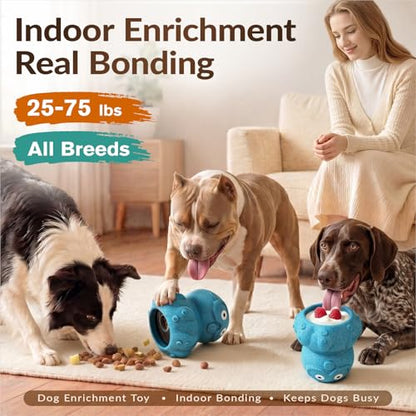 3-in-1 Dog Frozen Treat Ball, Large Size, No-Transfer Fill & Freeze Lick Cup, Treat Dispenser & Tough Chew Toy, Long-Lasting Enrichment Toy for Dogs, Octopus-Shaped