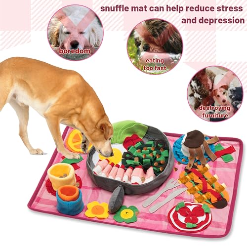 Snuffle Mat for Dogs, Interactive Slow Feeding Mat Toy for Small & Medium Dog, Puppy, Cat, Rabbit, Washable Encourages Foraging Exploration Pet Sniffing Mat Indoor