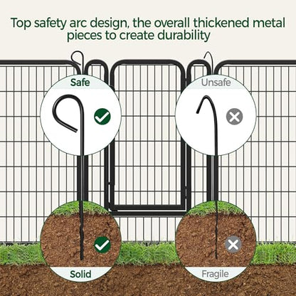 Yaheetech Dog Playpen, 40 Inch 8 Panels Heavy Duty Metal Pet Fence for Indoor Puppy Exercise Pen for RV Camping/Yard/Garden, Black - size: 40"