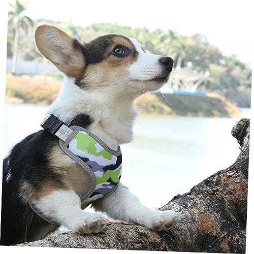 Adjustable Reflective Dog Harness Vest for No Pull Comfort Breathable Pet Chest Straps for Enhanced Visibility at Night Fit for Breeds Green