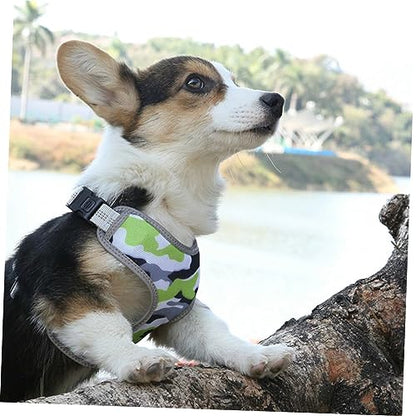 Adjustable Reflective Dog Harness Vest for No Pull Comfort Breathable Pet Chest Straps for Enhanced Visibility at Night Fit for Breeds Green