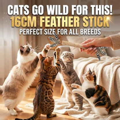 Cat Toys,14Pack Silvervine Cat Feather Toy Kitten Chew Stick Catnip Treat for Cleaning Teeth Indoor Kitty Teaser Wand Molar Snack Interactive Pet Rabbit Bunny Hamster Guinea Pig - size: Pro-14 Pack