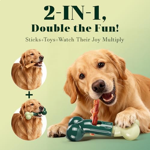 Bully Stick Holder for Medium/Large Dogs - Anti-Choking, Prevents Swallowed Ends - Nylon Dog Chew Toy - Dishwasher Safe, Green - color: Green