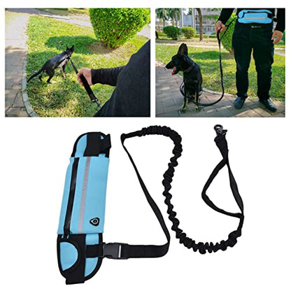 Generic Belt Bag Dog Leash Set, Hands Free Waist Pack with Reflective Strips and D Ring, for Walking Running Hiking Training (Sky Blue) - color: Sky Blue