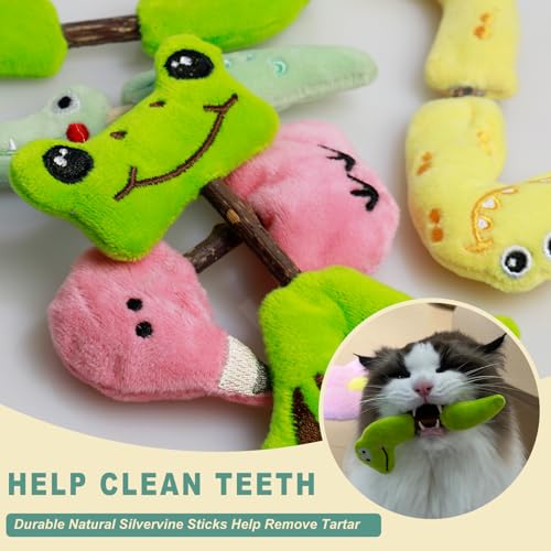 Interactive Cat Toys Set, Silvervine Chew Sticks and Cat Spring Toy, Indoor Catnip Toys for Exercise and Dental Care, for Adult Cats and Kittens (10 Packs) - color: 10 Packs