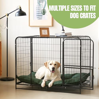 Chew Proof Indestructible Dog Bed for Aggressive Chewers, Durable & Waterproof Crate Pad, Machine Washable Tough Kennel Bed for Large Dogs, Indoor Outdoor Pet Bed, Large (28"x41", Green) - size: Large (28"x41")