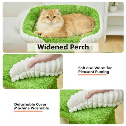 Woochpet 42-inch Cat Tree Features with Two Large Cat Cando, A Cozy Hammock, and Extra-WidetTop Watching Platform. Cat Tree Tower with Scratching Posts Suitable for All Adult Cats and Kittens - size: 60*38*106