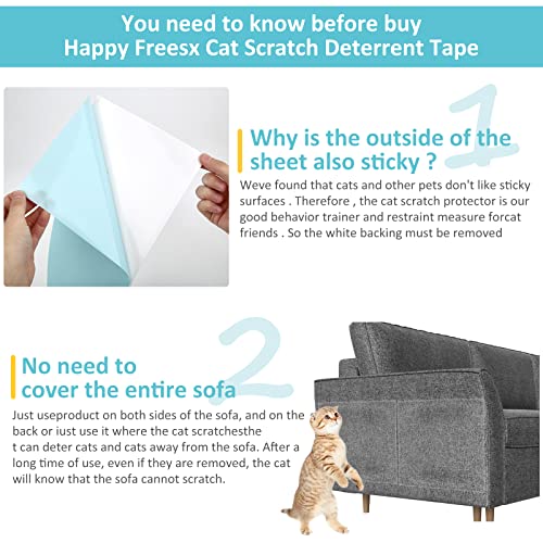 XMZCYMyo Anti Cat Furniture Protector, 16PCS Double Sided Sofa Anti Scratching Sticky Tape, Corner Couch Protector for Cats, Cat Scratch Deterrent Tape