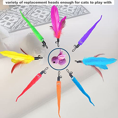 ZPH Cat Toys Interactive for Indoor Cats,2PCS Retractable Cat Wand,9PCS Teaser Toys&1PCS Hanging Door Lure Kitten Toy,Interactive Feather Toy for Teaser Play and Chase Exercise with Kitten - style: SET D