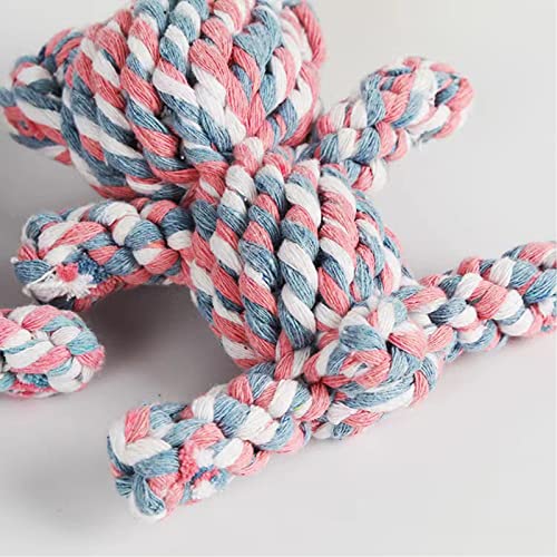 Dog Toys Puppy Teething Chew Toys,Pet Chew Toy Cat Chew Toy,Safe Braided Rope Toys Healthy Handmade Gift - color: pink and white bear