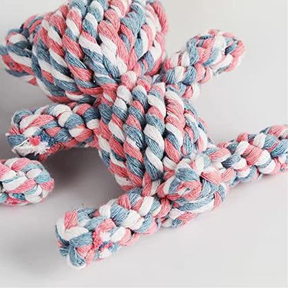 Dog Toys Puppy Teething Chew Toys,Pet Chew Toy Cat Chew Toy,Safe Braided Rope Toys Healthy Handmade Gift - color: pink and white bear