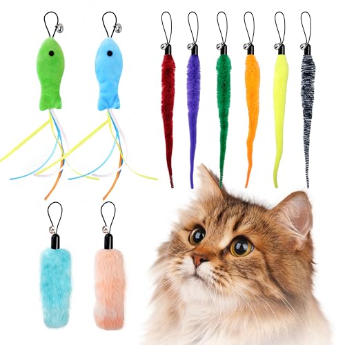AAA AMUSANG Interactive Cat Toys - Cat Ball Toy Accessory with Fish Toys and Worm Toys, Automatic Kitten Toy Refills for Cats to Chase and Motion Activated - color: colorful