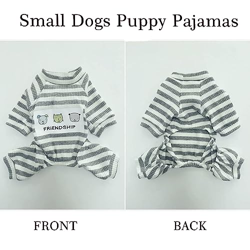 Dogs PJS Clothes for Small Dogs Girl Puppy Pajamas Long Sleeved Onesies Warm Coats Jumpers Outfits - color: GREY, size: XXL(Back15.7", Weight13.5-19 lbs)