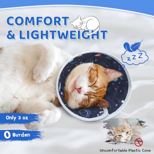 Cat Cone Collar Soft to Stop Licking, Adjustable, Foldable Lightweight Kitten Cones After Surgery Recovery for Cats & Kittens, Cat Cone Alternative, Easy Eating (Grey, M) - color: Grey, size: M