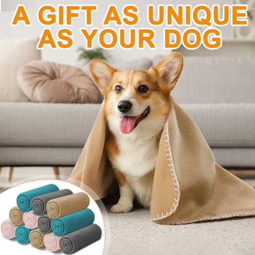 SmoothNovelty 12 Pcs Large Puppy Dog Blanket 30 x 20 Inches Pet Blankets Puppy Essentials Washable Soft Fleece Throw Reversible Warm Sleep Mat for Small Medium Dog Cat Bed Sofa Car Indoor