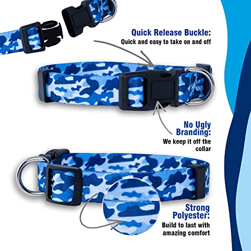 Camo Dog Collar (Small, Blue) - color: Blue, size: Small (Pack of 1)