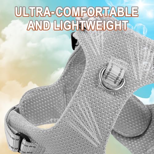 BARKBAY Dog Harness, Reflective Adjustable No Pull Harness, Breathable Soft, Grey, XXS - color: Grey, size: XX-Small