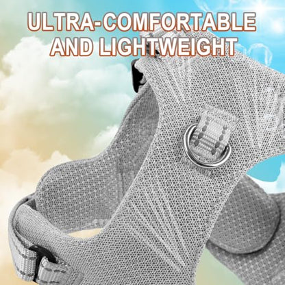 BARKBAY Dog Harness, Reflective Adjustable No Pull Harness, Breathable Soft, Grey, XXS - color: Grey, size: XX-Small
